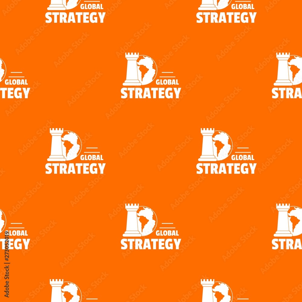 Poster global strategy pattern vector orange for any web design best
