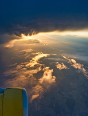 Beautiful sunset from the plane