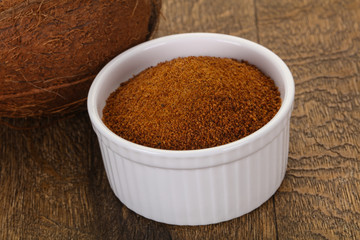 Coconut brown sugar in the bowl