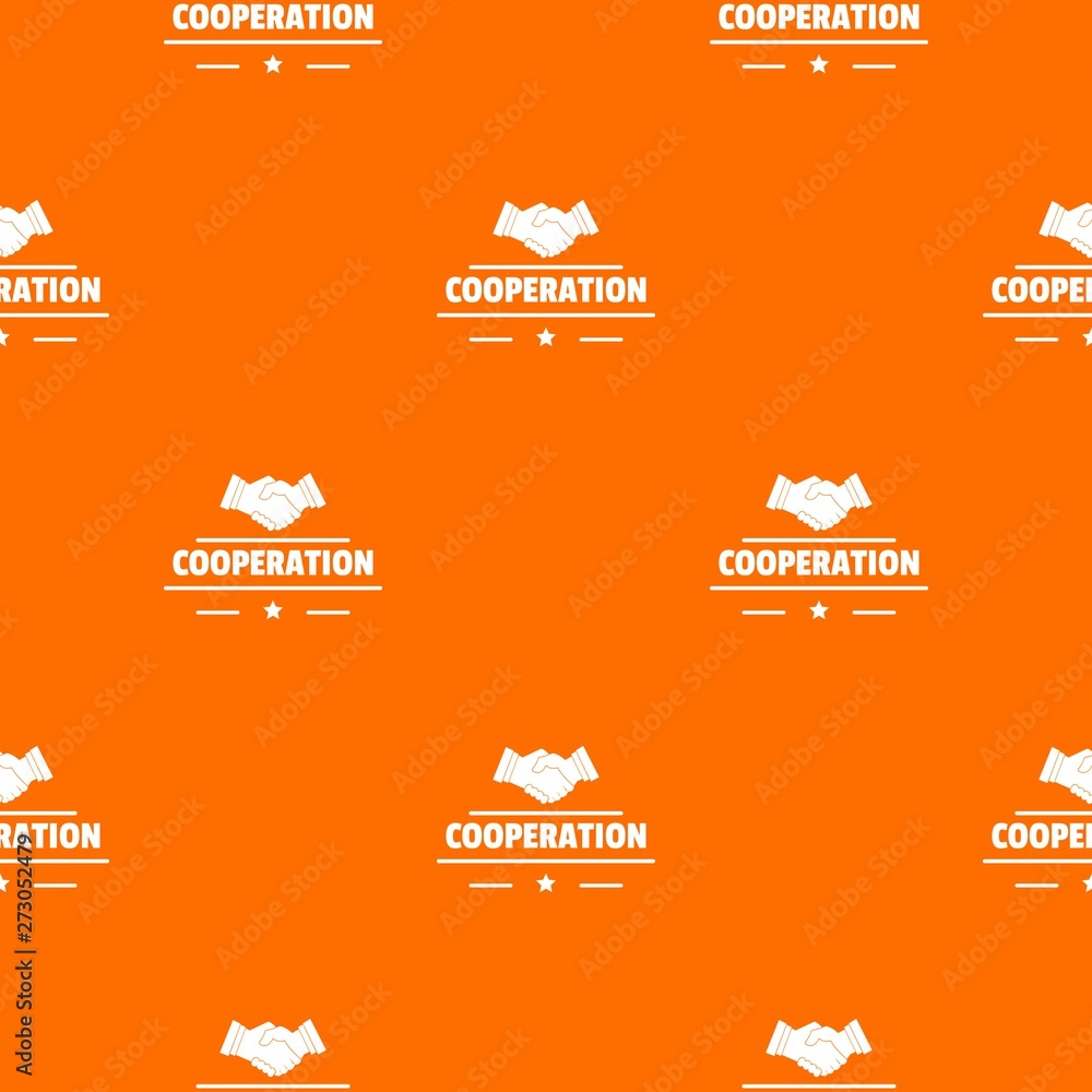 Poster cooperation pattern vector orange for any web design best
