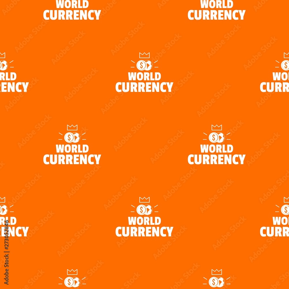 Poster world currency pattern vector orange for any web design best