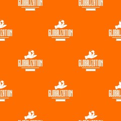 Web globalization pattern vector orange for any web design best