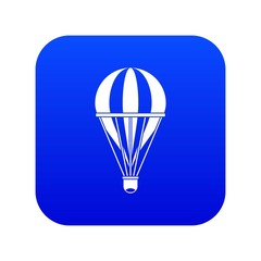 Obraz premium Hot air striped balloon icon digital blue for any design isolated on white vector illustration