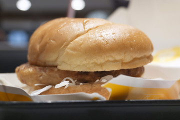 ファーストフード　ハンバーガー