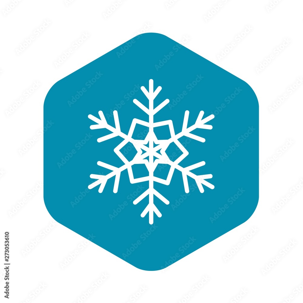 Poster snowflake icon in simple style on a white background vector illustration