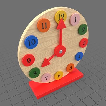 Wooden clock toy