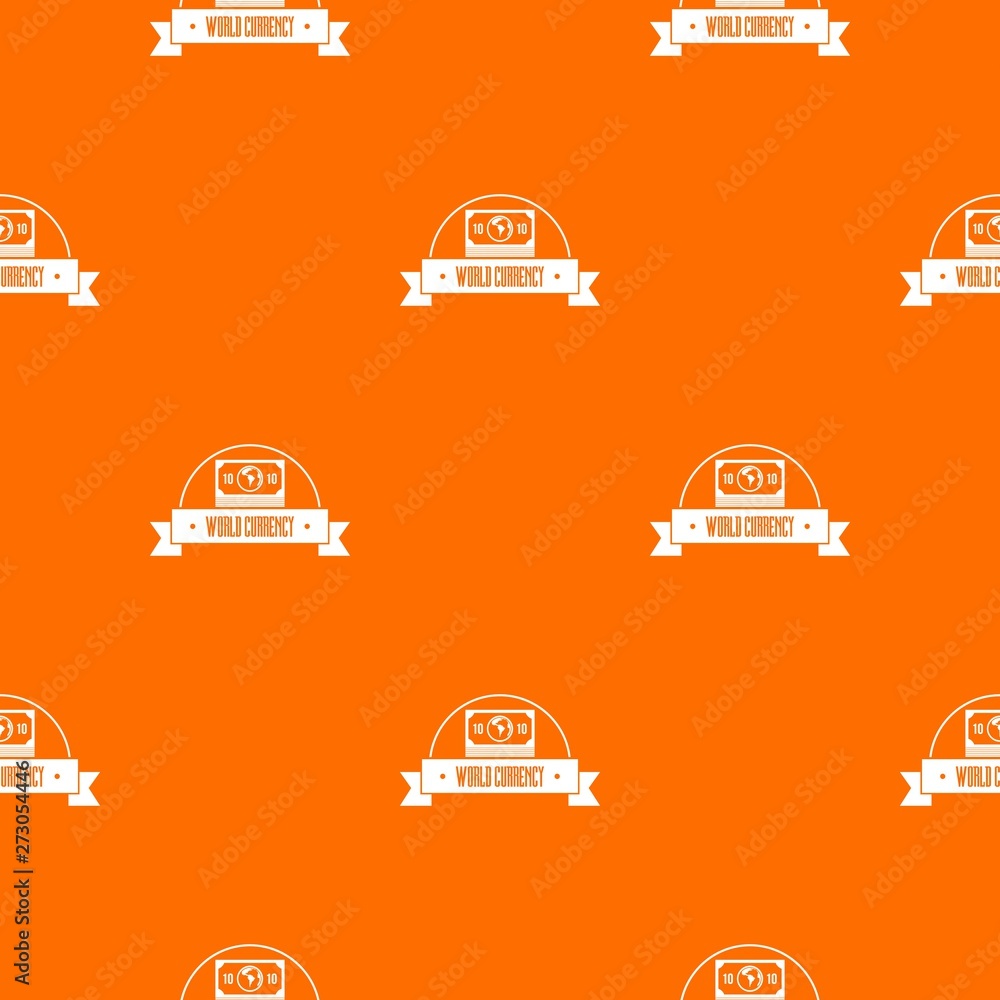 Poster world currency pattern vector orange for any web design best