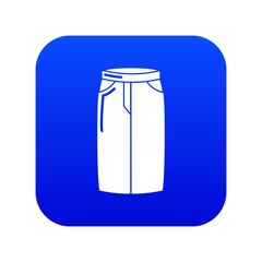 Pant jeans icon blue vector isolated on white background