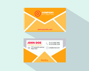 Business card template yellow