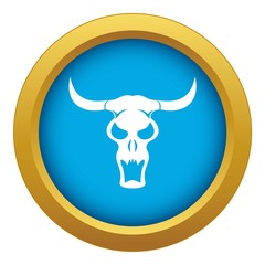 Buffalo skull icon blue vector isolated on white background for any design