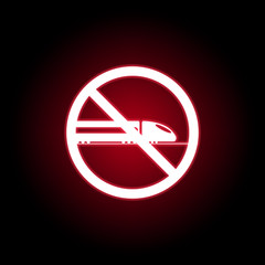 Forbidden train icon in red neon style. can be used for web, logo, mobile app, UI, UX