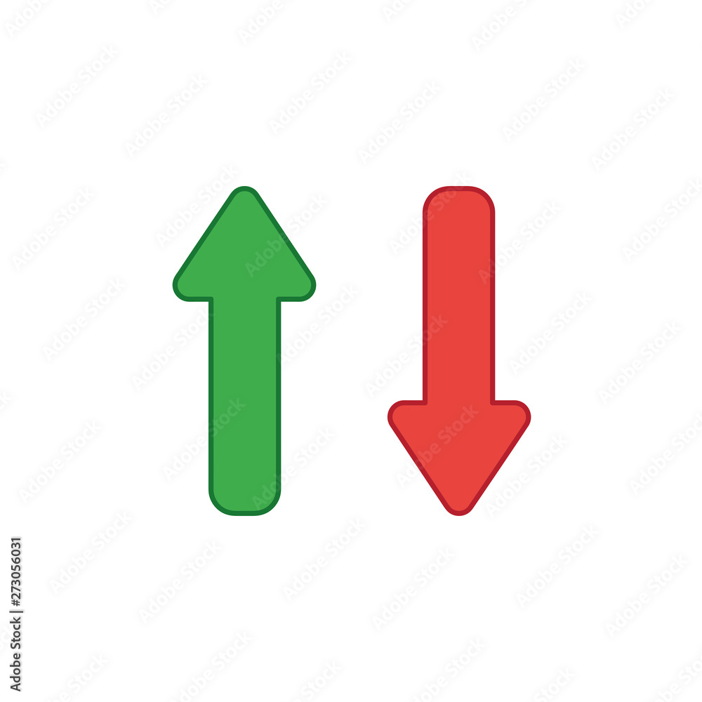 Poster vector icon concept of two arrows pointing up and down.