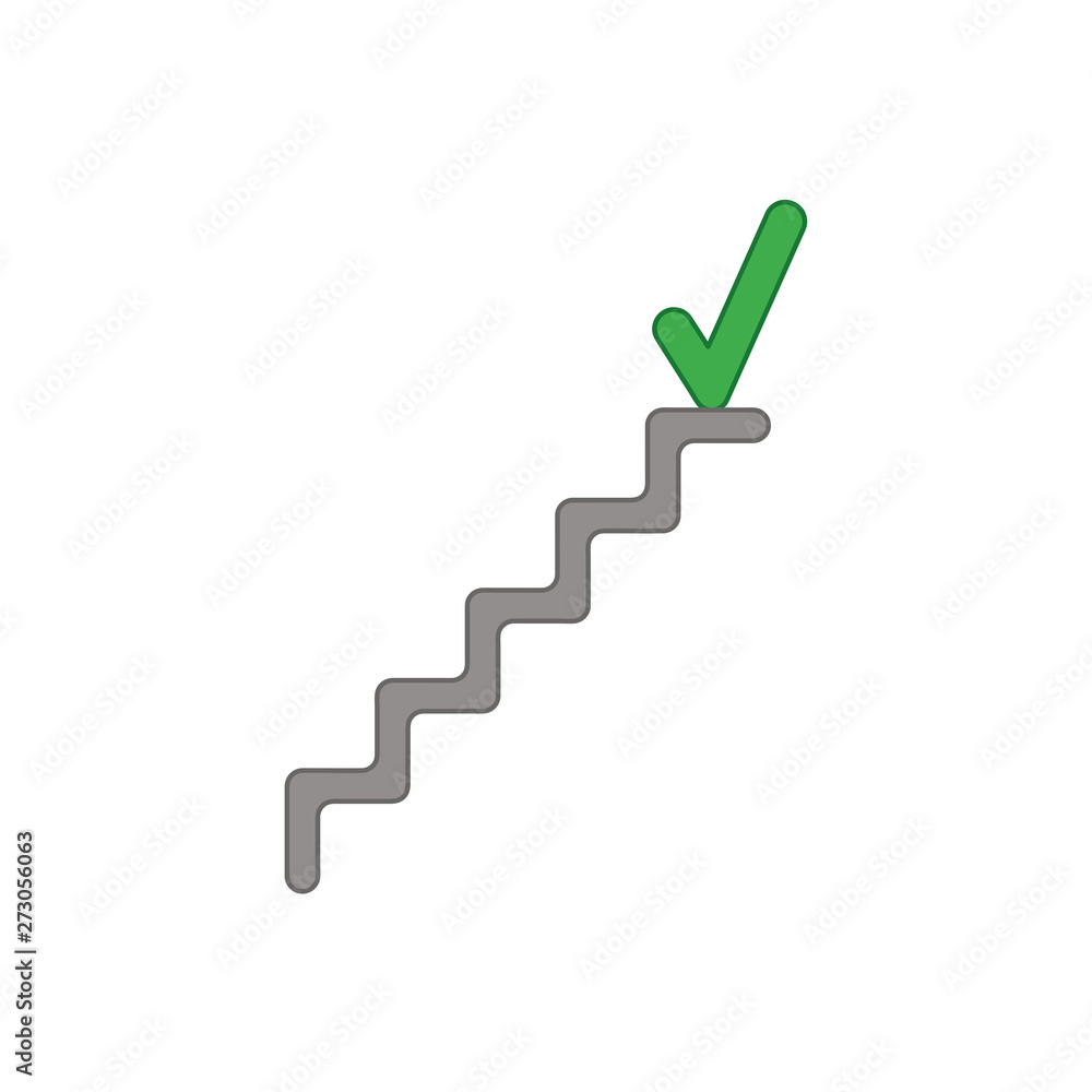 Poster vector icon concept of stairs with check mark on the top.