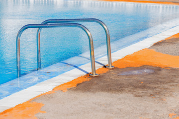 the destruction of the pool, from exposure to water