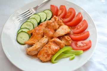 meat, chicken, vegetables