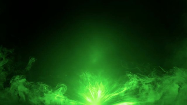 Green stream of smoke coming from the bottom. seamless loop 60fps