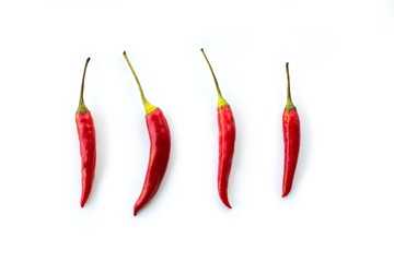 Vier Rote Chilies