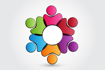 Logo charity people. Volunteer concept