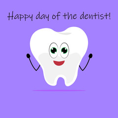 Molar tooth animated celebrating the day of the dentist.