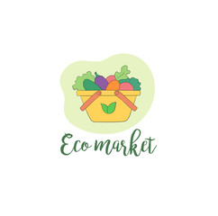 Eco market vegan food logo