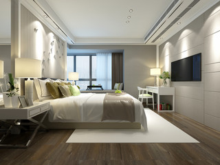 3d render modern bedroom