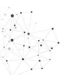 Abstract science and technology design. Lines and dots connect concept