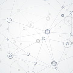 Abstract vector polygonal with connecting dots and lines background