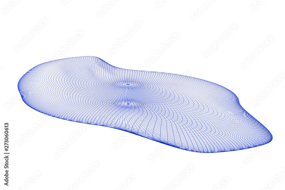 Poster 3d rendering of wireframe puddle