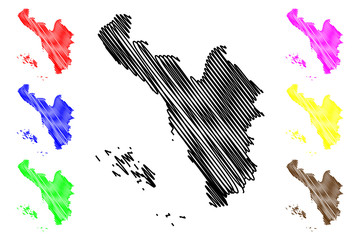 Jizan Region (Regions of Saudi Arabia, Kingdom of Saudi Arabia, KSA) map vector illustration, scribble sketch Jizan map....