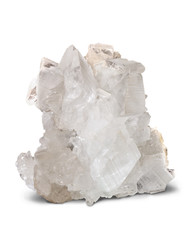 Gypsum crystals from Campiano mine, Boccheggiano, Tuscany, Italy, isolated on white.