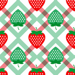 Seamless pattern with strawberries. Ideal for wallpapers, patterns, backgrounds, web pages, textiles. Vector illustration