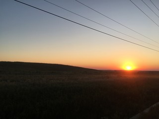 sunset over the field