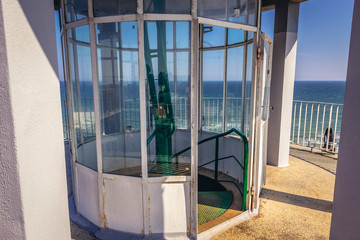 Top of the lighthouse in Kolobrzeg city on the Baltic Sea coast in Poland