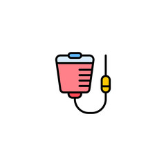 Blood bag vector icon sign symbol