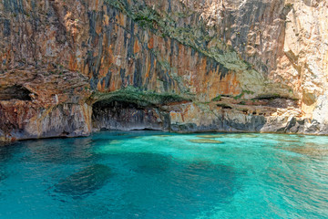 Naklejka premium Sailboat off the coast of Sardinia - Italy