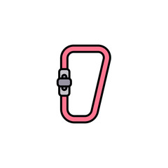 Carabiner vector icon sign symbol