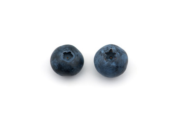 Freshly picked blueberries  isolated on white background