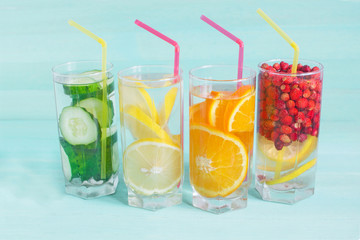 Summer refreshing cocktail of ripe fruit