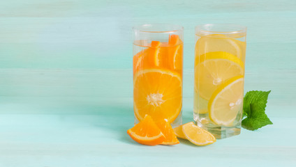 Summer refreshing cocktail of ripe fruit