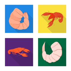 Isolated object of appetizer and seafood icon. Collection of appetizer and ocean stock symbol for web.