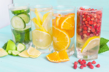 Summer refreshing cocktail of ripe fruit