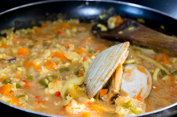  Risotto of sea fruits. In its preparation.