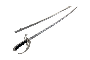 sabre with metal scabbard