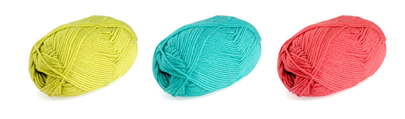 yellow, green and red skeins