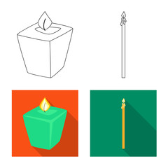Vector illustration of relaxation and flame icon. Collection of relaxation and wax stock symbol for web.