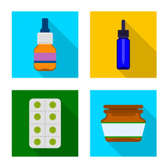 Isolated object of hospital and help icon. Collection of hospital and healthcare stock vector illustration.