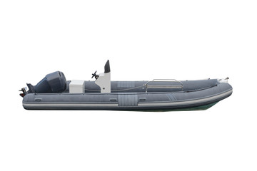 inflatable motor boat isolated on a white background