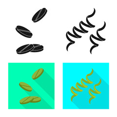 Vector design of protein and sea sign. Set of protein and natural stock symbol for web.