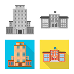 Vector design of municipal and center icon. Set of municipal and estate   stock vector illustration.