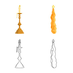 Vector design of relaxation and flame symbol. Collection of relaxation and wax stock vector illustration.